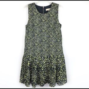 Trendy Loft Animal Print Drop Waist Pleated Dress